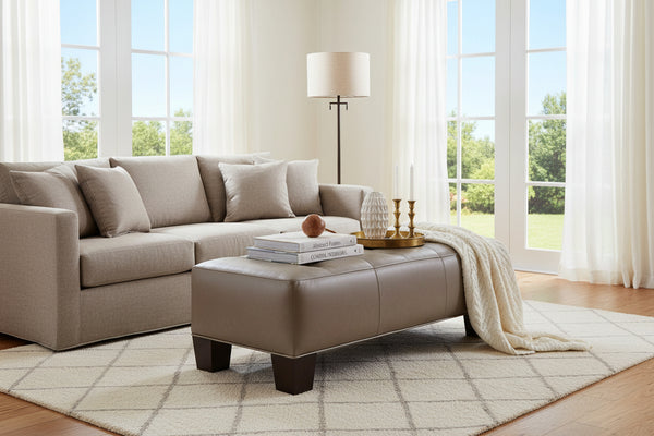 Logan 50 Inch Long Apartment Size Leather Coffee Table Bench