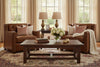 Image of London Leather Tufted Chair And 1/2