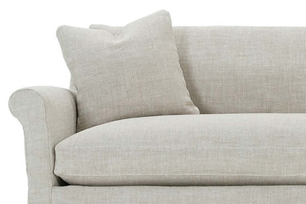 Lowell XL 110 Inch Single Bench Seat Slipcovered Fabric Sofa