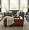 Image of Lucas "Ready To Ship" 40 Inch Square Leather STORAGE Bench Ottoman (Photo For Style Only)