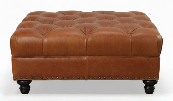 Lucas "Ready To Ship" 40 Inch Square Leather STORAGE Bench Ottoman (Photo For Style Only)