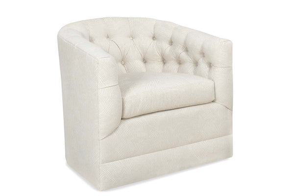 Lucia 8-Way Hand Tied Fabric 360 Swivel Tufted Barrel Accent Chair