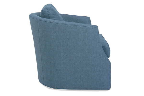Lynne 8-Way Hand Tied Contemporary Fabric Pillow Back Accent Tub Style Swivel Chair