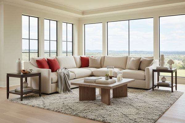 Macy Large Scale Sloping Track Arm Fabric Sectional