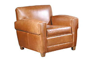 Madison Leather Art Deco Low Profile Club Chair