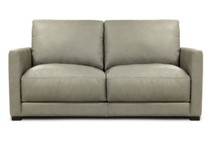 Malone Relaxed Modern Leather Track Arm Loveseat