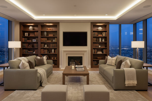 Malone 88 Inch Relaxed Modern Leather Two Cushion Track Arm Sofa