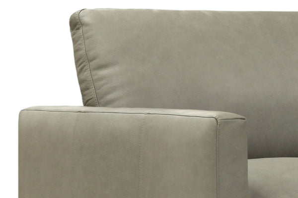 Malone 88 Inch Relaxed Modern Leather Two Cushion Track Arm Sofa