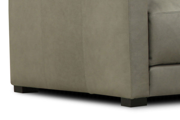 Malone 88 Inch Relaxed Modern Leather Two Cushion Track Arm Sofa