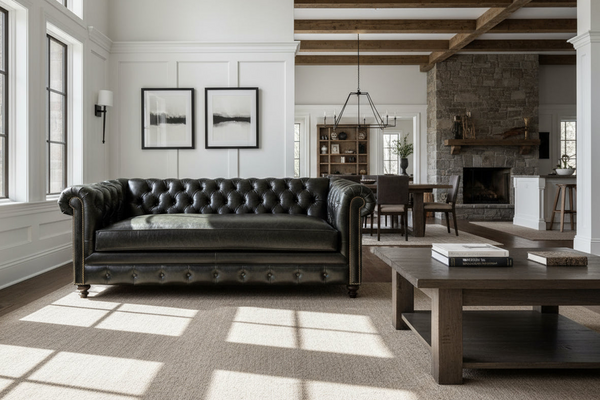 Manchester Loveseat Chesterfield Style With Single Bench Seat