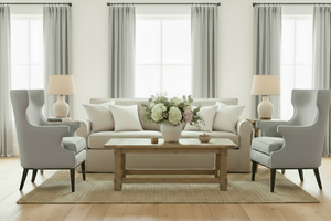 Margaret 8-Way Hand Tied Fabric Scoop Wingback Accent Chair