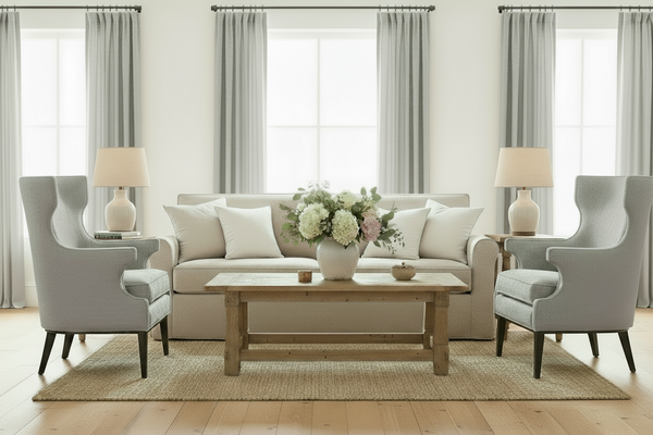 Margaret 8-Way Hand Tied Fabric Scoop Wingback Accent Chair