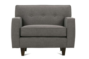 Margo Mid Century Modern Button Back Fabric Upholstered Chair