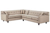 Image of Margo 2-Piece Mid Century Modern Button Back Fabric Sectional (As Configured)