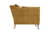 Image of Marjorie 90 Inch "Quick Ship" Single Bench Seat Express Antiqued Amber Velvet Sofa