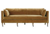 Image of Marjorie 90 Inch "Quick Ship" Single Bench Seat Express Antiqued Amber Velvet Sofa