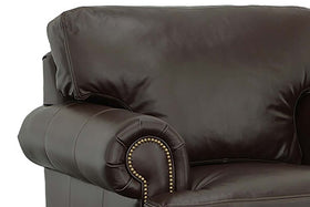 Maverick Leather Pillow Back Club Chair w/ Nailhead Trim