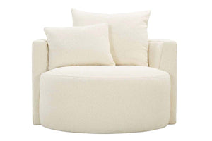 Maxine Upholstered Accent Barrel Chair With Wrap Around Track Arms