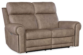 Maxwell Camel "Quick Ship" ZERO GRAVITY Wall hugger Power Leather Reclining Loveseat-OUT OF STOCK UNTIL 7/15/24
