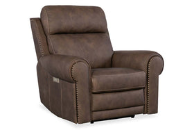 Maxwell Bark Leather "Quick Ship" Wall Hugger 3-Way Power Recliner-OUT OF STOCK UNTIL 7/15/24