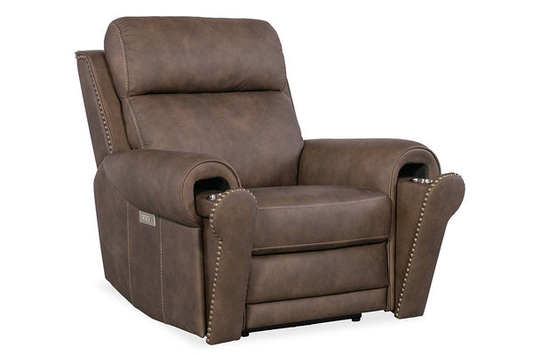Maxwell Bark Leather "Quick Ship" Wall Hugger 3-Way Power Recliner