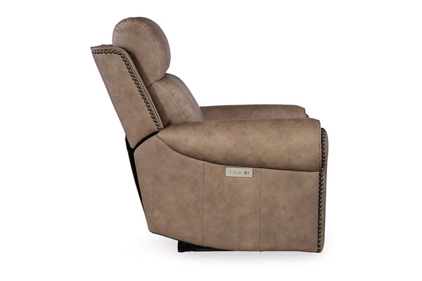 Maxwell Camel Leather "Quick Ship" Wall Hugger 3-Way Power Recliner