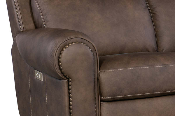 Maxwell Bark 90" Inch "Quick Ship" ZERO GRAVITY Wall Hugger Power Leather Reclining Sofa
