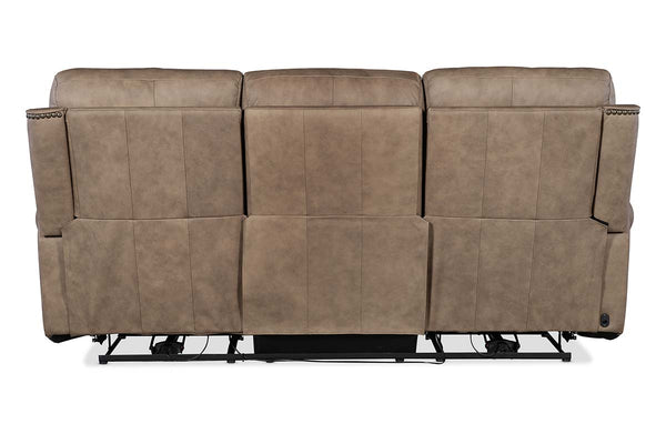 Maxwell Camel 90" Inch "Quick Ship" ZERO GRAVITY Wall Hugger Power Leather Reclining Sofa