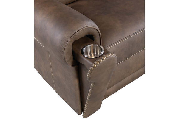 Maxwell Bark 90" Inch "Quick Ship" ZERO GRAVITY Wall Hugger Power Leather Reclining Sofa