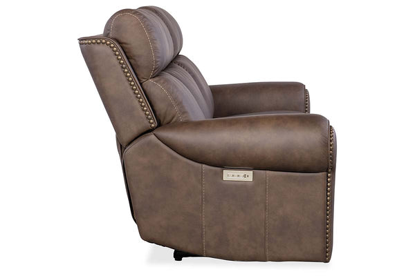 Maxwell Bark 90" Inch "Quick Ship" ZERO GRAVITY Wall Hugger Power Leather Reclining Sofa