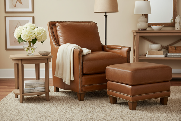 Melvin Saddle "Quick Ship" Leather Accent Chair