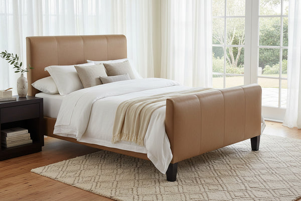 Mercer "Designer Style" Padded Leather Upholstered Panel Bed