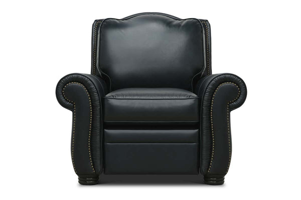 Milo Traditional Leather Rolled Arm Club Chair Recliner