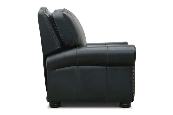 Milo Traditional Leather Rolled Arm Club Chair Recliner