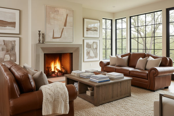 Milo 90 Inch Traditional Leather Roll Arm Sofa With Nailheads