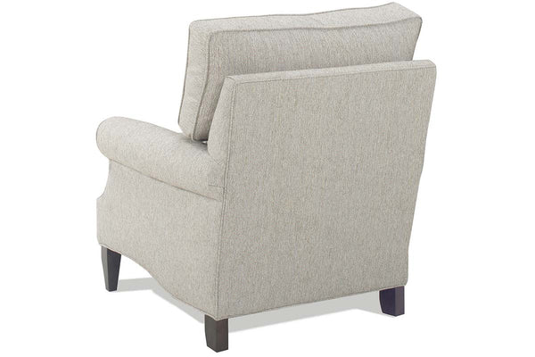 Miranda 8-Way Hand Tied Transitional Fabric Chair With Inset Rolled Arms