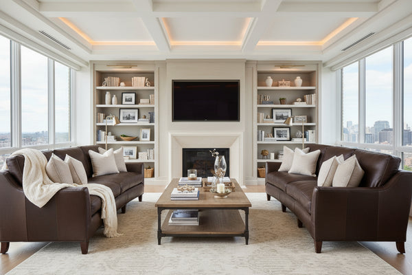 Murray 102 Inch Contemporary Curved Conversation Leather Sofa