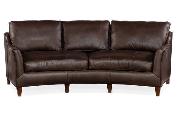 Murray 102 Inch Contemporary Curved Conversation Leather Sofa