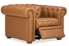 Image of Newcastle Caramel "Quick Ship" Reclining Chesterfield Leather Furniture Collection