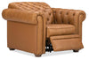 Image of Newcastle Caramel "Quick Ship" Reclining Chesterfield Leather Furniture Collection