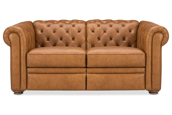 Newcastle Caramel "Quick Ship" Reclining Chesterfield Leather Furniture Collection