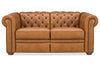 Image of Newcastle Caramel "Quick Ship" Reclining Chesterfield Leather Furniture Collection