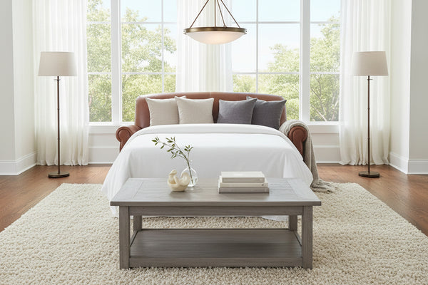 Newport 74 Inch Leather Full Size Apartment Sleeper Sofa