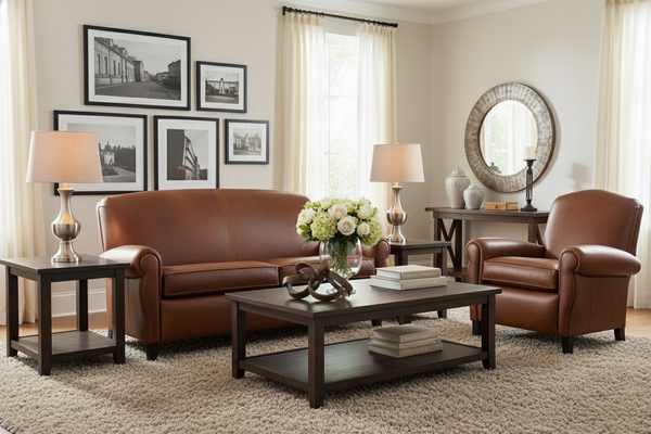 Newport Retro Leather Apartment Sofa Collection