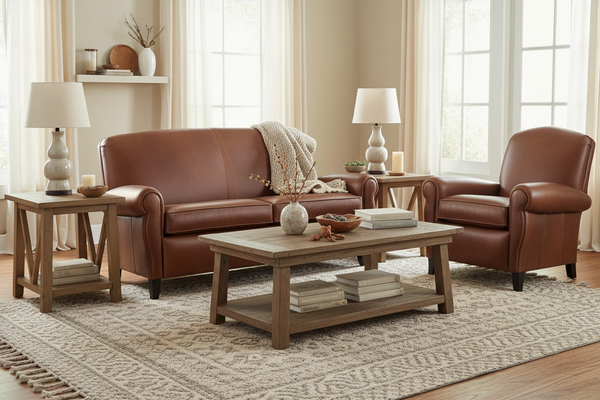 Newport Retro Leather Apartment Sofa Collection