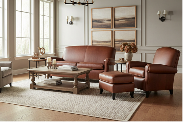 Newport Retro Leather Apartment Sofa Collection