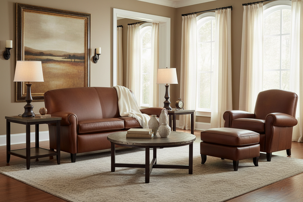 Newport Retro Leather Apartment Sofa Collection