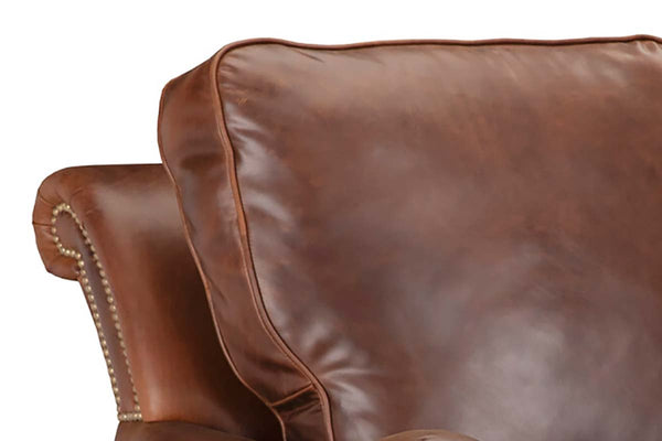 Nottingham Leather English Arm Pillow Back Accent Arm Chair