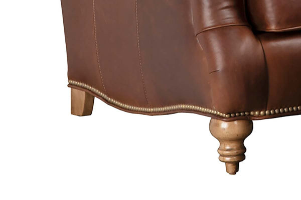 Nottingham Leather English Arm Pillow Back Accent Arm Chair