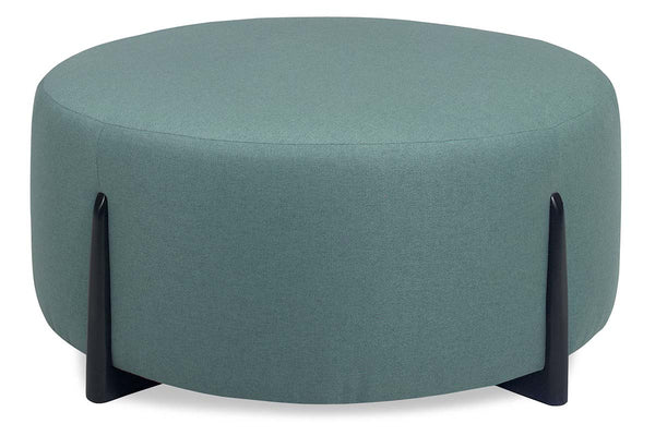 Octavia 43 Inch Eclectic Round Fabric Upholstered Coffee Table Ottoman